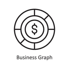 Business Graph Vector Outline Icon Design illustration. Business And Data Management Symbol on White background EPS 10 File