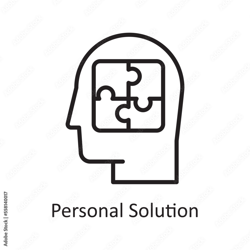 Poster personal solution vector outline icon design illustration. business and data management symbol on wh
