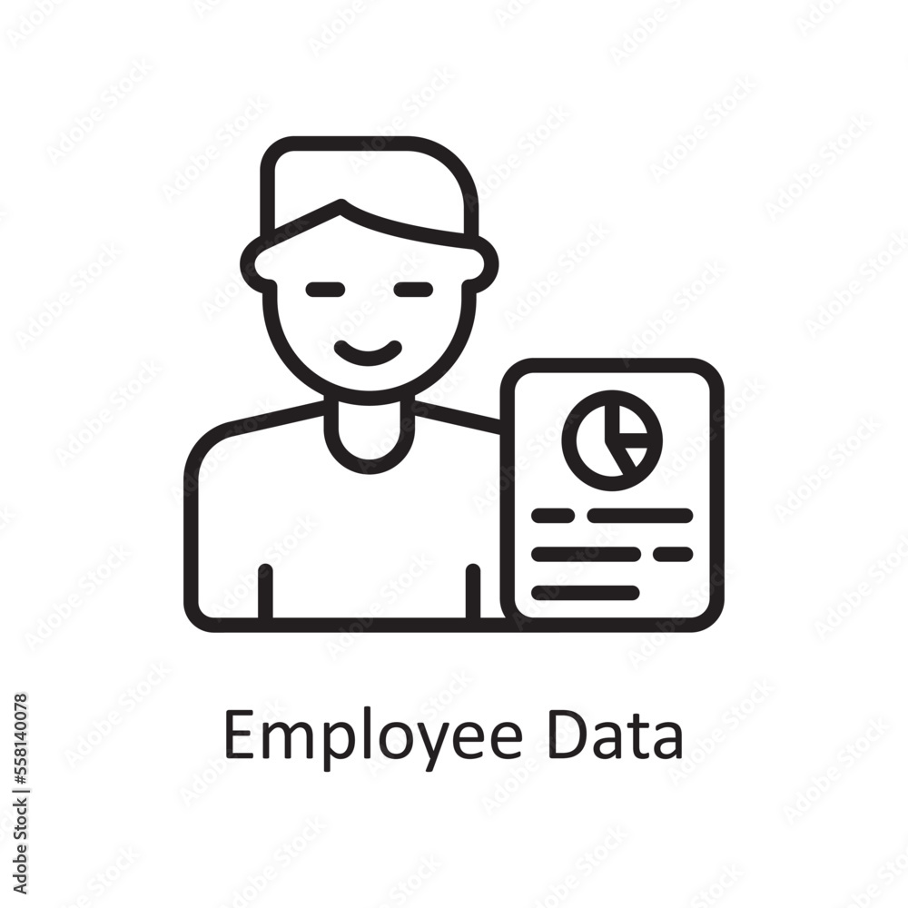 Poster Employee Data  Vector Outline Icon Design illustration. Business And Data Management Symbol on White background EPS 10 File