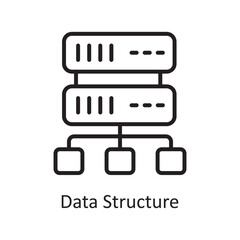 Data Structure Vector Outline Icon Design illustration. Business And Data Management Symbol on White background EPS 10 File