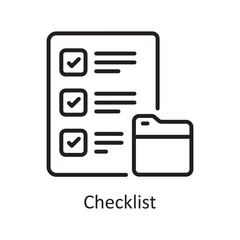 Checklist Vector Outline Icon Design illustration. Business And Data Management Symbol on White background EPS 10 File