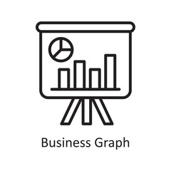 Business Graph  Vector Outline Icon Design illustration. Business And Data Management Symbol on White background EPS 10 File