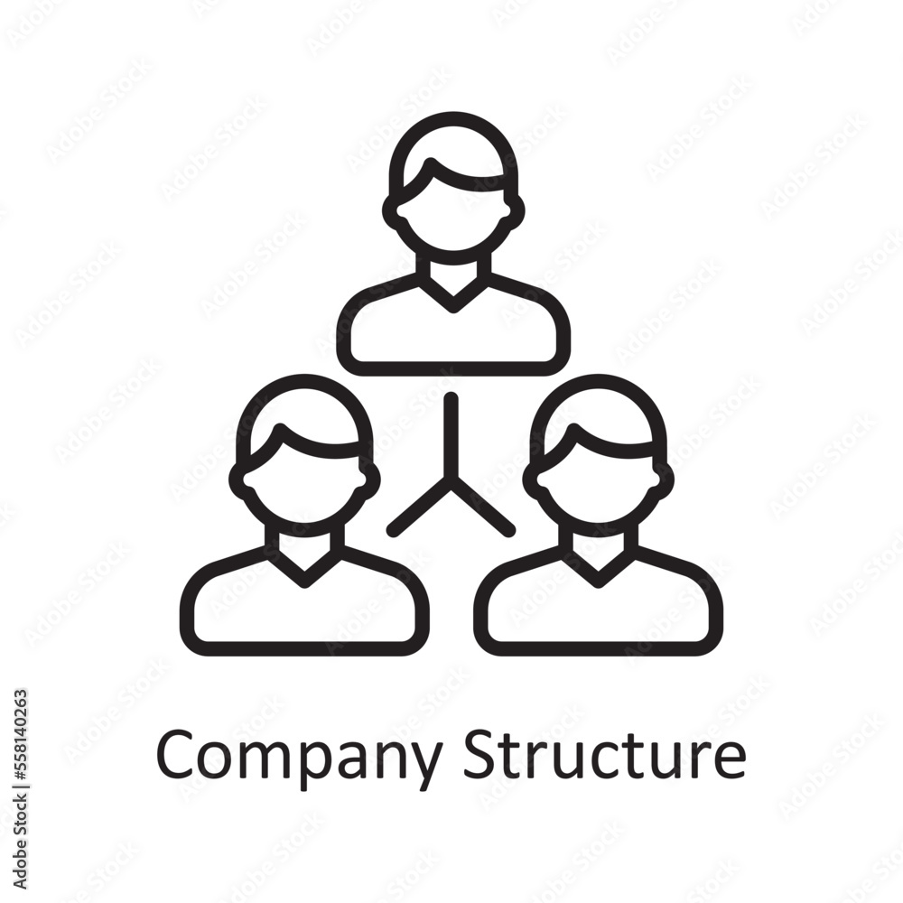 Poster Company Structure Vector Outline Icon Design illustration. Business And Data Management Symbol on White background EPS 10 File