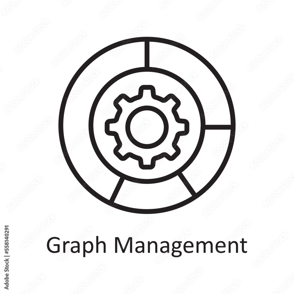 Poster graph management vector outline icon design illustration. business and data management symbol on whi