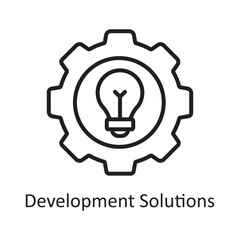 Development Solutions Vector Outline Icon Design illustration. Business And Data Management Symbol on White background EPS 10 File