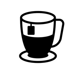 glass of tea icon in trendy flat design