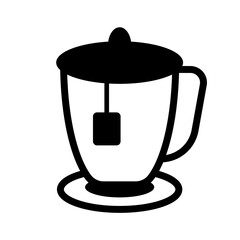 glass of tea icon in trendy flat design