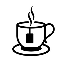 glass of tea icon in trendy flat design