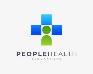 Healthcare Medical Healthy Medicine Health People Person Portrait User Abstract Vector Logo Design