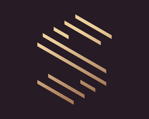 Letter S Lines Stripes Gold Graceful Luxury Elegant Geometric Abstract Minimalist Vector Logo Design