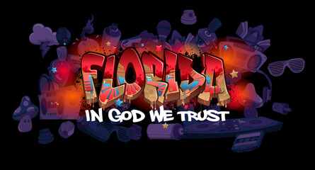 Florida -  Graffiti Styled Vector Graphics Design