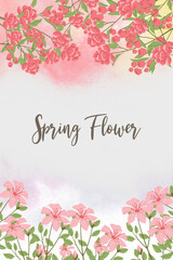 Fototapeta na wymiar vector floral spring wallpaper with greeting flower card