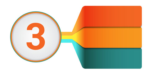 Obraz premium Colourful numbered strips with perspective. Infographic. Template for Infographics 3 positions.
