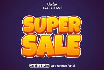 super sale text effect with graphic style and editable.