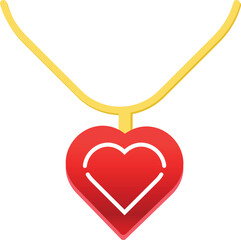 Valentine's gift necklace flat icon