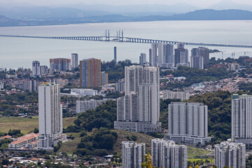 Aerial view of Georgetown in Penang, Malaysia