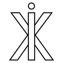 Logo sign ix xi icon nft interlaced letters i x