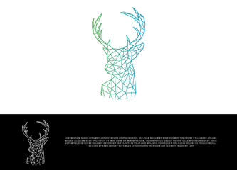 Creative deer abstract illustration wildlife, environment Deer logo design, Deer vector illustration