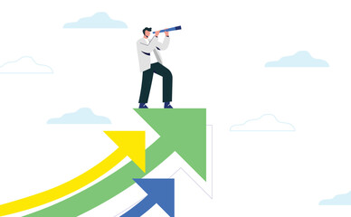 Obraz premium Flat design concept of business analysis and planning, increase profits, business growth, marketing material, business presentation, online advertising,business growth, portfolio growth, profits