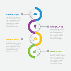 Infographic template design 4 step with icon