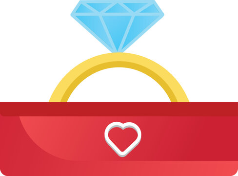 Engagement ring illustration love shape