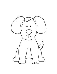 dog cartoon character. simple black line drawing that you can print on 8.5x11 inch paper