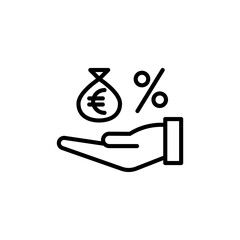 Loan Interest Rate icon in vector. Logotype