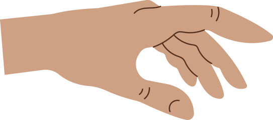 Showing hand and fingers flat icon
