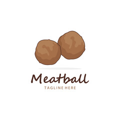 Vector illustration meatball logo template.