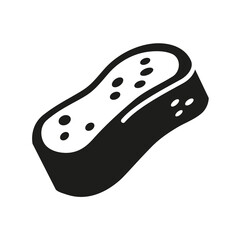 Hand car wash sponge black icon flat design