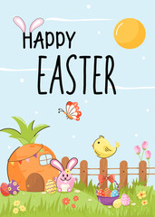 Beautifully crafted flat illustration of easter