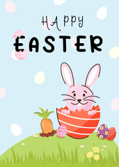 Take a look at flat design of easter greeting card 