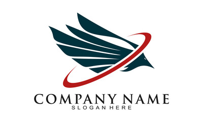Eagle with ring vector logo
