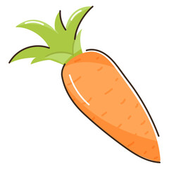 Healthy food, icon of carrot in flat style 