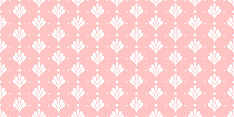 Seamless pattern with a simple decorative ornament on a pink background. vector image