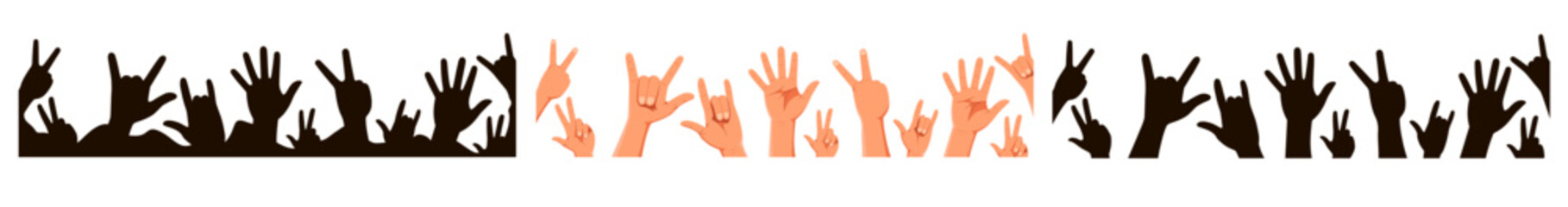 Fototapeta premium Rock concert hands background icon