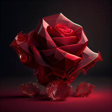 Rose made of ruby ai art