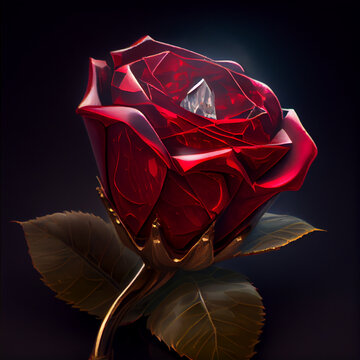 Rose made of ruby ai art