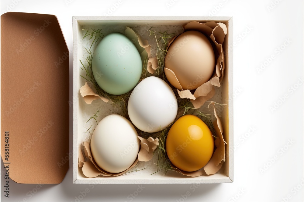 Poster a box of eggs with one egg in the middle of the box and one in the middle of the box with an egg in 
