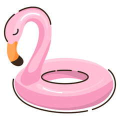 An editable doodle flat icon of rubber flamingo