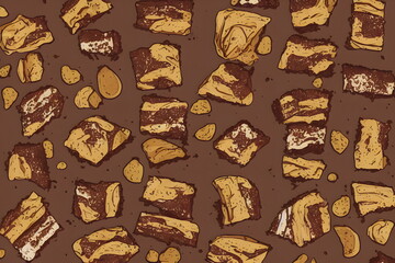 Illustration of brownies in the contemporary style, generative ai