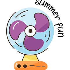 A handy flat sticker of table fan 