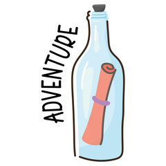 A customizable flat sticker of message bottle 