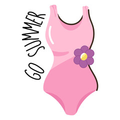 A customizable flat sticker of swimsuit 