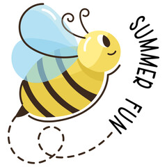 A cute flat sticker of bee 