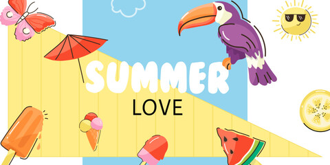 A visually appealing horizontal banner of summer time 