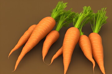 3d rendering illustration of carrots, generative ai