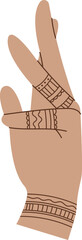 Mehendi flat icon Body art and temporary tattoo on hand