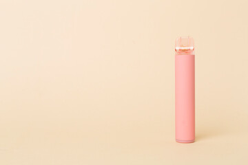 Disposable electronic cigarette on color background
