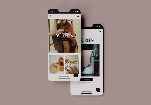 Smartphone Website Layout Mockup
